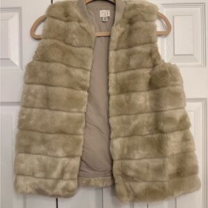 a new day Cream Faux Fur Vest
